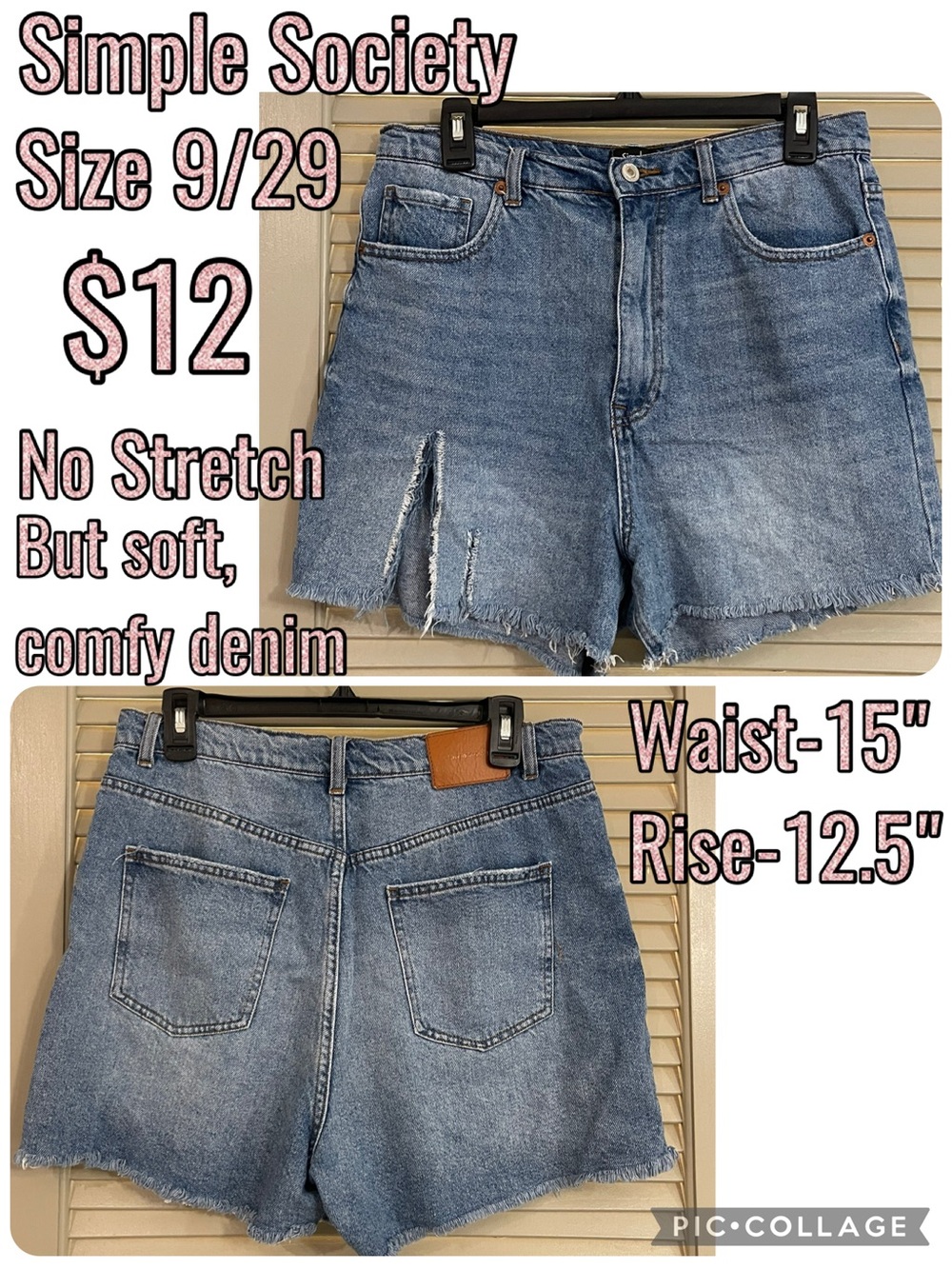 Simple Society High-Rise Denim Shorts in Blue